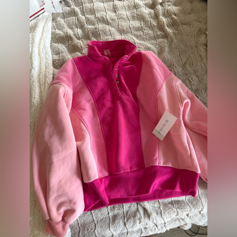 Altar’d State XS Pink Colorblock Sweatshirt NWT